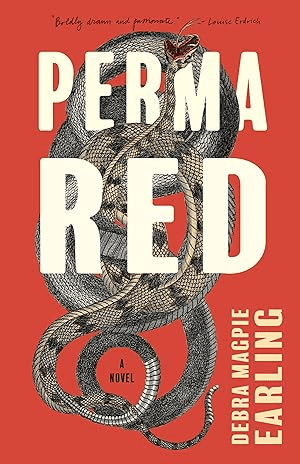 A red book cover with a snake and the words perma red.